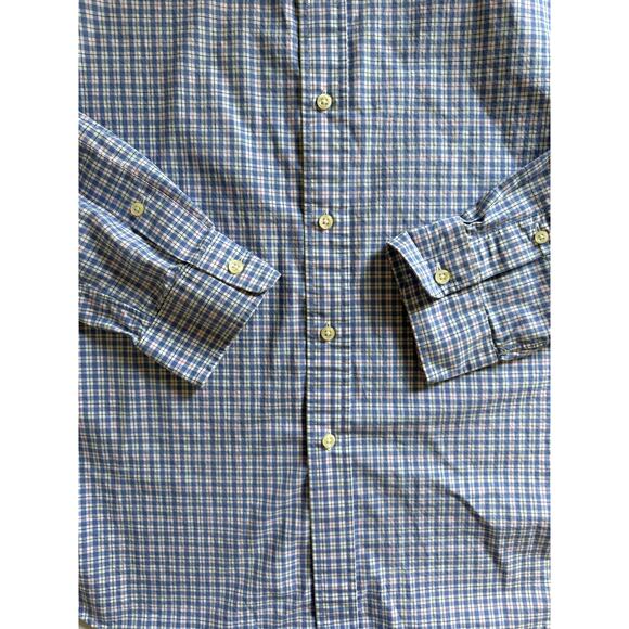 Ralph Lauren Button Down Blue White Size LRG 100% Cotton Long Slv - Picture 5 of 11